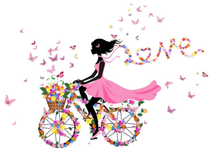 Фотообои Фея на велосипеде Фотообои Фея на велосипеде