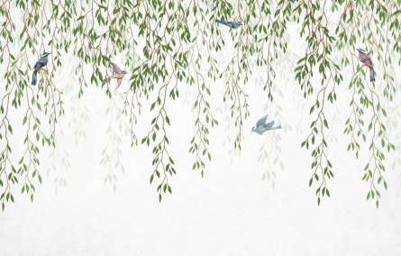 Фотообои Ветки лиственные с потолка