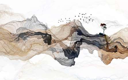 Фотообои Коричневые стерео линии