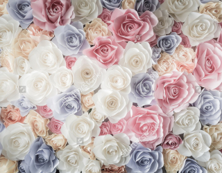 Фотошпалери 3D паперові троянди 663771136
