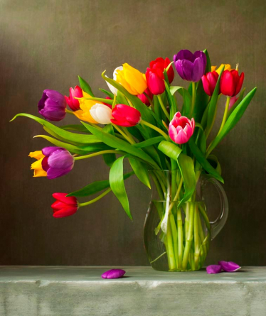 Фотообои Кувшин с тюльпанами