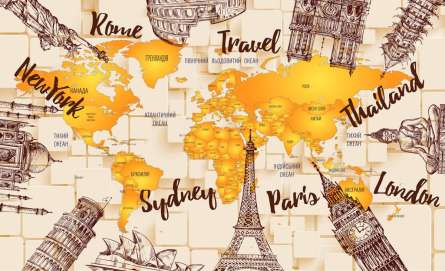 Фотошпалери карта світу Фотошпалери карта світу