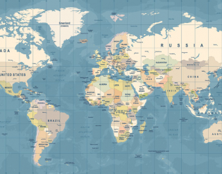 Фотообои Карта мира на голубом 20253