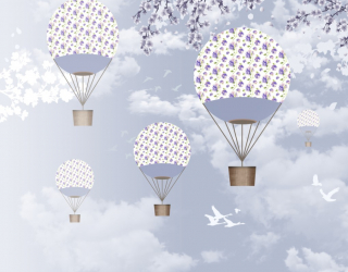 Фотообои Фиолетовые воздушные шары 30017