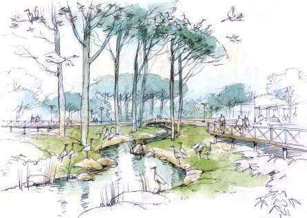 Фотошпалери Акварельний ставок