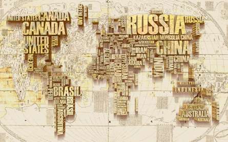 Фотошпалери Карта із золотого тексту Фотошпалери Карта із золотого тексту