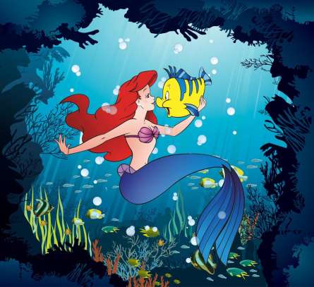 Фотошпалери Русалка і рибка Фотошпалери Русалка і рибка