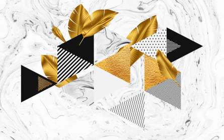 Фотообои Золотая геометрия на мраморе