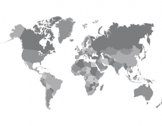 Фотообои Серая карта мира 22754