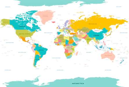 Фотошпалери Карта світу англійською Фотошпалери Карта світу англійською