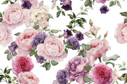 Фотошпалери рожеві і фіолетові квіти малюнок