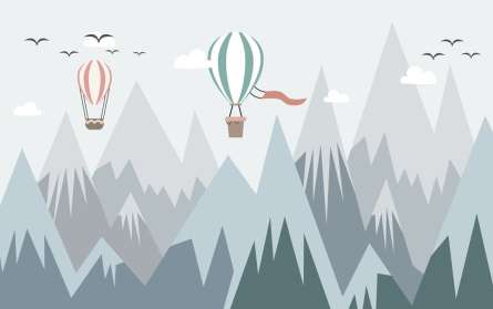 Фотообои Синие горы и шары Фотообои Синие горы и шары