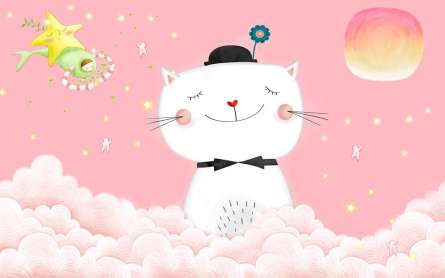 Фотошпалери Рожевий котик