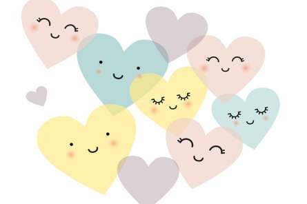 Фотообои Сердечки разноцветные