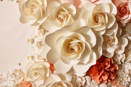 Фотошпалери 3D паперові троянди