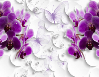 Фотообои Фиолетовые 3д орхидеи 25575