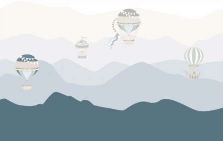 Фотообои Горы и воздушные шары Фотообои Горы и воздушные шары