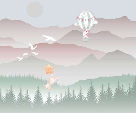 Фотообои Горы детские в сканди стиле