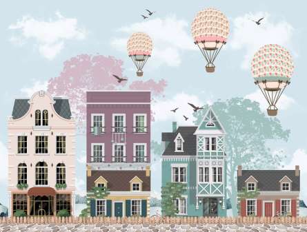 Фотообои Домики векторные Фотообои Домики векторные