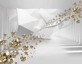 Фотошпалери тонель з золотими каменями 24291g