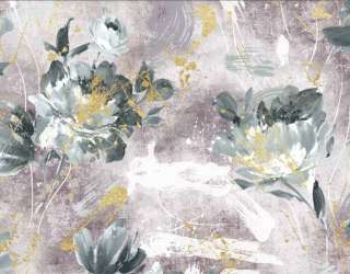 Фотошпалери дизайнерські квіти з золотом рожеві. 33327_1