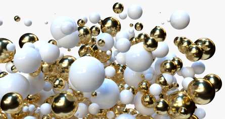 Фотошпалери Біло-золоті кулі 3д