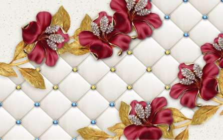 Фотошпалери сучасні 3D Стерео квіти