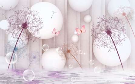 Фотошпалери кульбаби і кулі