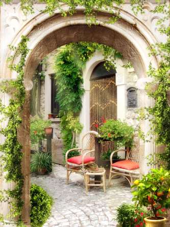 Фотошпалери Арка з листям Фотошпалери Арка з листям