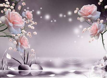 Фотошпалери 3D троянди