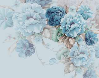 Фотошпалери Сині квіти 3д 22345