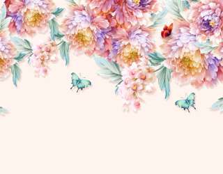 Фотошпалери різнокольорові півонії 28981