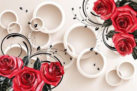 Фотошпалери сучасні 3D Стерео квіти