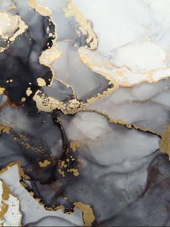 Фотошпалери чб флюїд з золотом