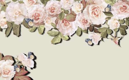 Фотошпалери Рожеві квіти вінтажні Фотошпалери Рожеві квіти вінтажні