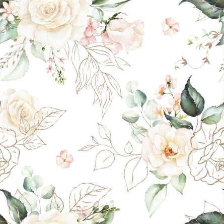 Фотошпалери Аварельні квіти патерн Фотошпалери Аварельні квіти патерн