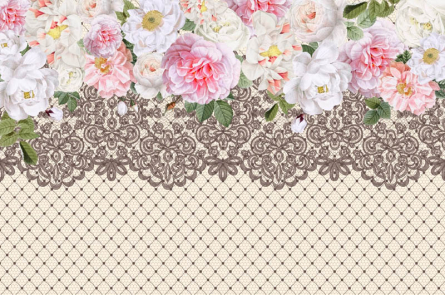 Фотошпалери квіти з мереживом Фотошпалери квіти з мереживом