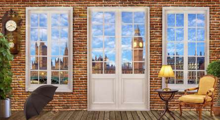 Фотошпалери Вид з вікна на Біг Бен Фотошпалери Вид з вікна на Біг Бен