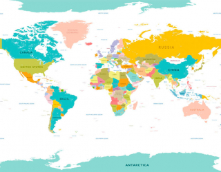 Фотообои Карта мира на английском 20115