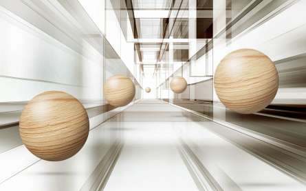 Фотообои Деревянные сферы 3д Фотообои Деревянные сферы 3д