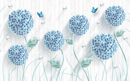 Фотошпалери 3D блакитні кульбаби Фотошпалери 3D блакитні кульбаби