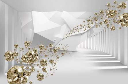 Фотошпалери тонель з золотими каменями Фотошпалери тонель з золотими каменями