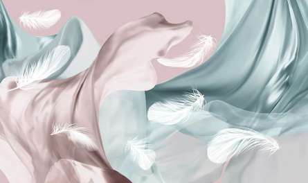 Фотошпалери Пір'я на тлі атласу Фотошпалери Пір'я на тлі атласу