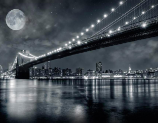 Фотообои Мост и луна, New York 8070
