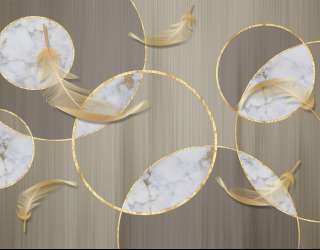 Фотошпалери пір'я золоті 29330g