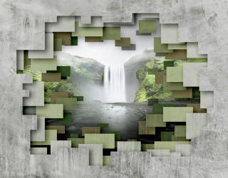 Фотообои Стена с видом на водопад 22966