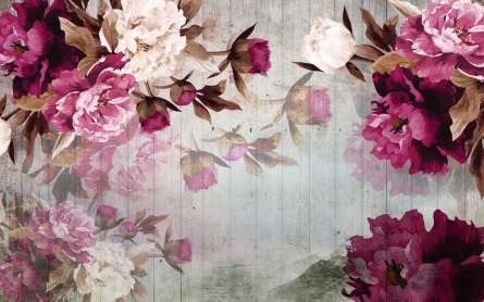 Фотошпалери Вінтажні бордові півонії Фотошпалери Вінтажні бордові півонії