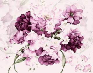 Фотошпалери Акварельні фіолетові квіти 22350