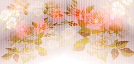 Фотошпалери Помаранчевий принт з квітами Фотошпалери Помаранчевий принт з квітами