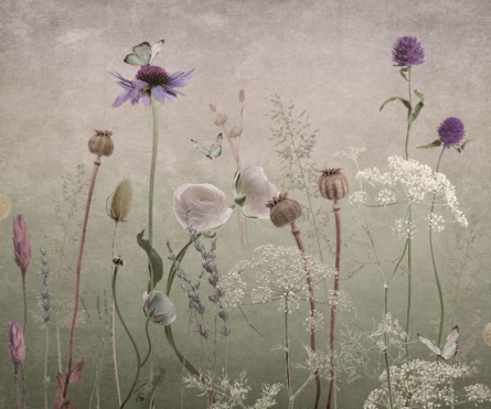 Фотошпалери польові дизайнерські квіти рожеві Фотошпалери польові дизайнерські квіти рожеві